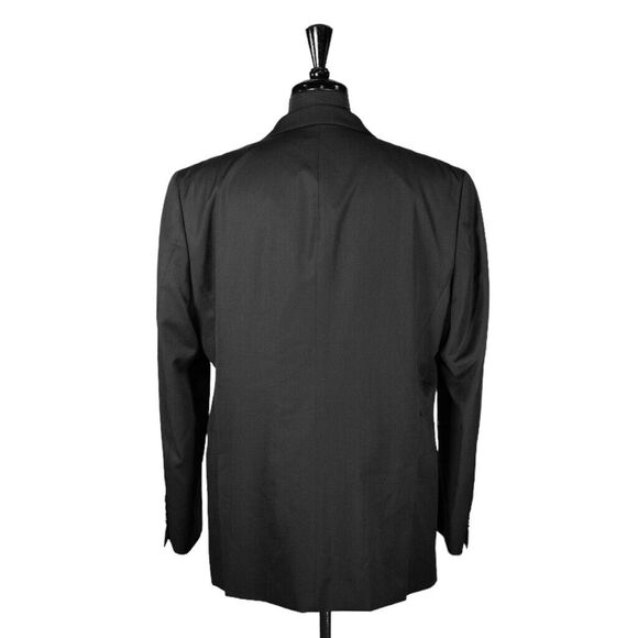 Stafford Mens Blazer Black Wool Blend 2 Button Classic Fit Jacket Sport Coat 44R - Picture 2 of 9